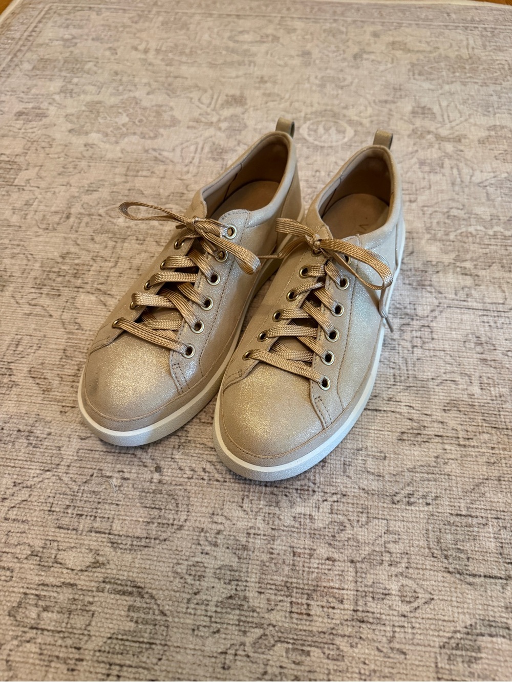 Vionic Metallic Gold Low-Top Sneakers